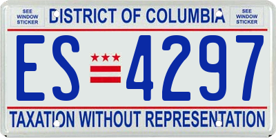 DC license plate ES4297