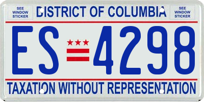 DC license plate ES4298