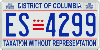 DC license plate ES4299