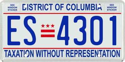 DC license plate ES4301