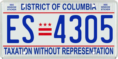 DC license plate ES4305