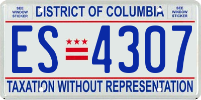 DC license plate ES4307
