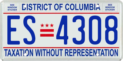 DC license plate ES4308