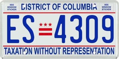 DC license plate ES4309