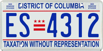 DC license plate ES4312