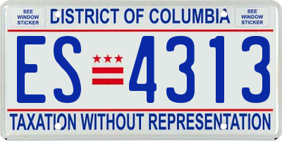 DC license plate ES4313