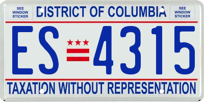 DC license plate ES4315