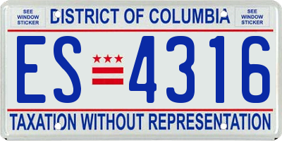 DC license plate ES4316