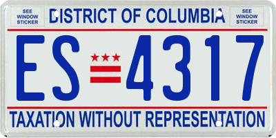 DC license plate ES4317