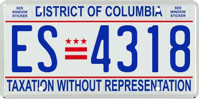 DC license plate ES4318