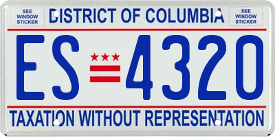 DC license plate ES4320