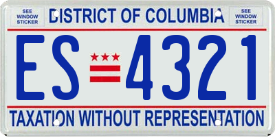 DC license plate ES4321