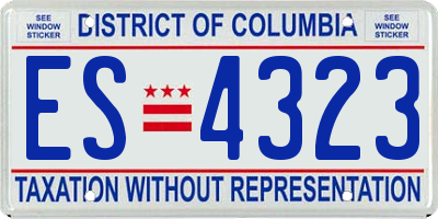 DC license plate ES4323