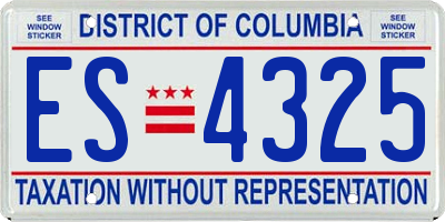 DC license plate ES4325