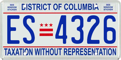 DC license plate ES4326