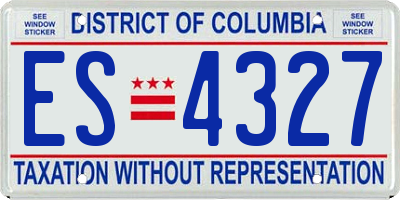 DC license plate ES4327