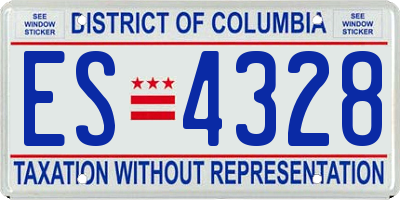 DC license plate ES4328