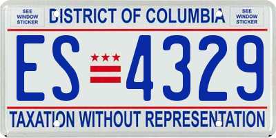 DC license plate ES4329