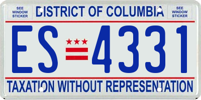 DC license plate ES4331