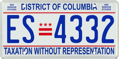 DC license plate ES4332