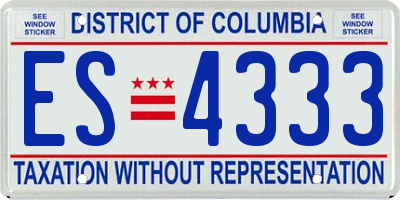 DC license plate ES4333