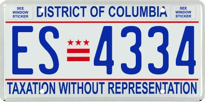DC license plate ES4334