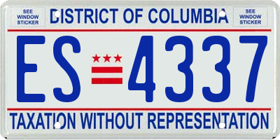 DC license plate ES4337
