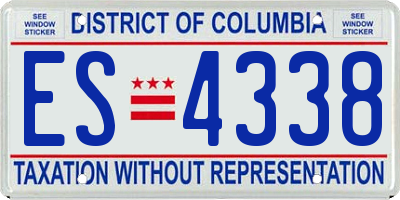 DC license plate ES4338