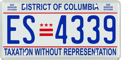 DC license plate ES4339