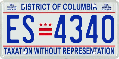 DC license plate ES4340