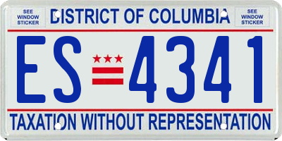 DC license plate ES4341