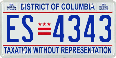 DC license plate ES4343