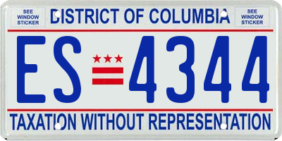 DC license plate ES4344