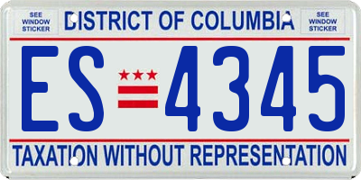 DC license plate ES4345