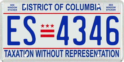 DC license plate ES4346