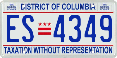 DC license plate ES4349