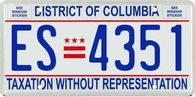 DC license plate ES4351