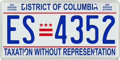 DC license plate ES4352