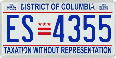 DC license plate ES4355