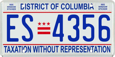 DC license plate ES4356