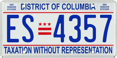 DC license plate ES4357