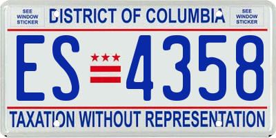 DC license plate ES4358
