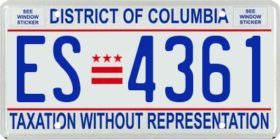DC license plate ES4361