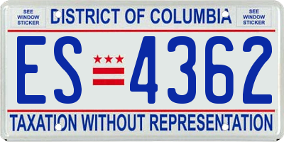 DC license plate ES4362