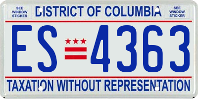 DC license plate ES4363