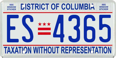 DC license plate ES4365