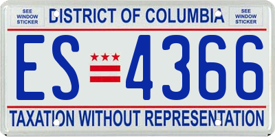 DC license plate ES4366