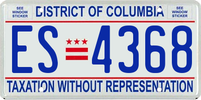 DC license plate ES4368