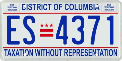 DC license plate ES4371