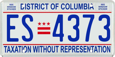 DC license plate ES4373